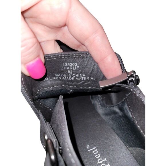 Xappeal Charlie Ankle Boot Gray Suede Women's 8.5 Block Heel Bootie Buckle Zip - Picture 5 of 9